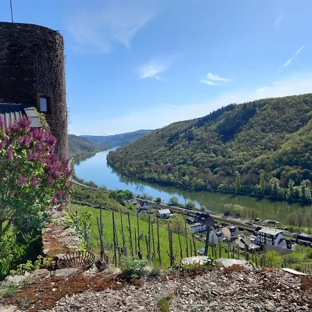 Mosel Panorama Auf Burg Coraidelstein Klotten